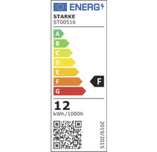 Etichetă energetică Starke F cu un consum de 12 kilowați oră la 1000 de ore