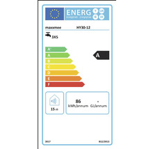 Etichetă energetică pentru un produs maxxmee HY30-12 cu clasa de eficiență energetică A.