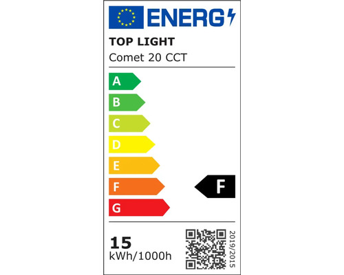 Eticheta energetică Top Light Comet 20 CCT, clasa de eficiență energetică F