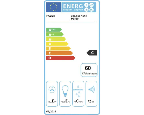 Eticheta de eficiență energetică Faber