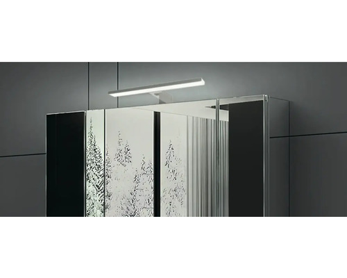 Dulap cu oglindă cu iluminare și motiv cu copac pentru baie