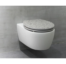 WC suspendat cu capac WC cu design terrazzo
