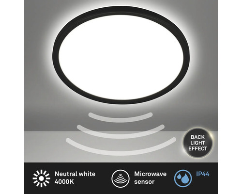 Plafonieră rotundă cu senzor de microunde și grad de protecție IP44