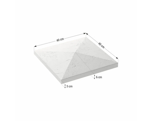 Capac stâlp gard pătrat din beton, 40 pe 40 centimetri