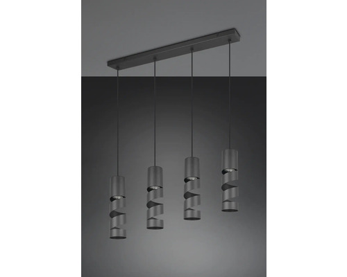 Lampa suspendată cu patru becuri și design înfășurat