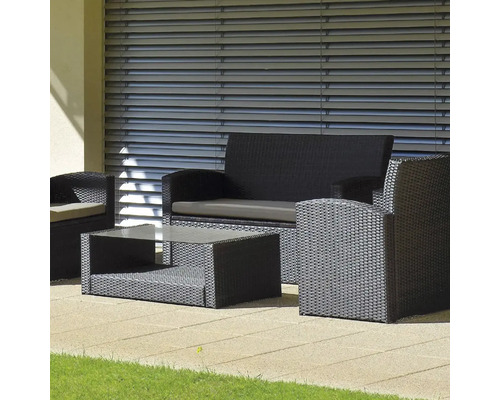 Set de mobilier de grădină cu canapea, fotoliu și masă pentru exterior