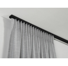 Set șină perdea plastic GK 1 canal neagră 150 cm