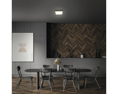 Sufragerie cu masă, scaune și plafonieră