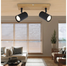 Șină spoturi Zinnia GU10 max. 2x8W, lemn/negru