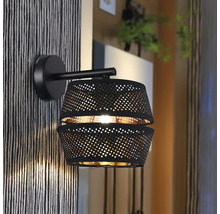Aplică perete interior Freya E27 max. 1x15W, textil/negru