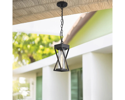 Lampa suspendată cu lanț și design geometric pentru exterior