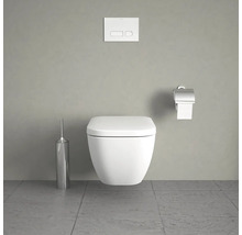 WC suspendat cu panou de operare, suport de hârtie igienică și perie WC