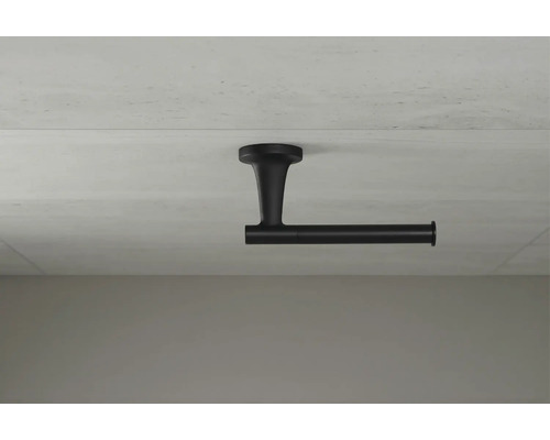 Suport negru pentru hârtie igienică, pentru montare pe tavan