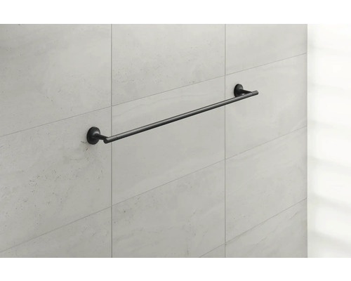 Suport negru pentru prosop pentru montare pe perete