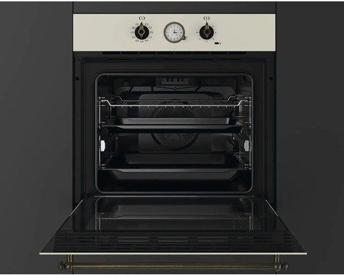 Cuptor încorporabil deschis cu butoane rotative și ceas