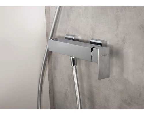 Baterie de duș aparentă cu furtun de duș