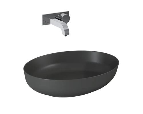 Chiuvetă neagră aplicată cu baterie de perete