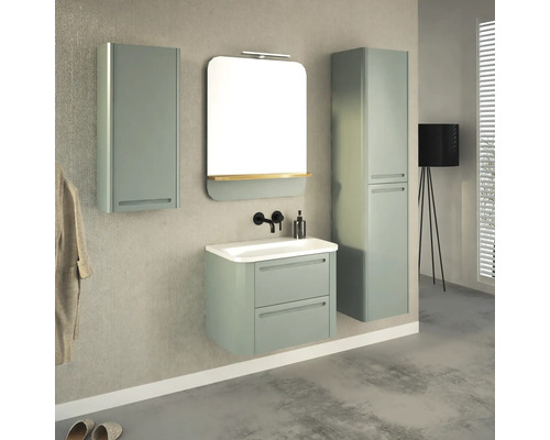 Baie cu dulap de bază pentru lavoar, dulap cu oglindă și dulap înalt