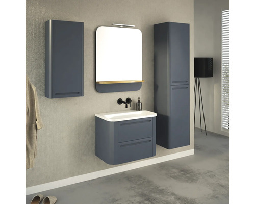 Set de baie modern cu dulap inferior pentru lavoar, dulap cu oglindă și dulap înalt