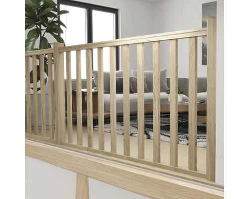 Balustradă din lemn în zona de living