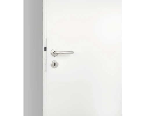 Ușă interioară albă cu feronerie din oțel inoxidabil