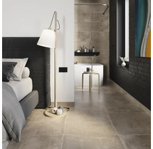 Gresie exterior / interior porțelanată rectificată New Concrete maro 60x60 cm