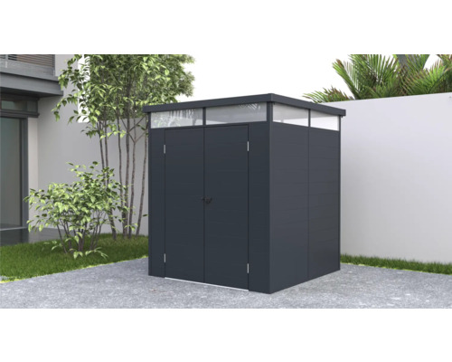 Căsuță de grădină plastic 190x190 cm antracit | HORNBACH
