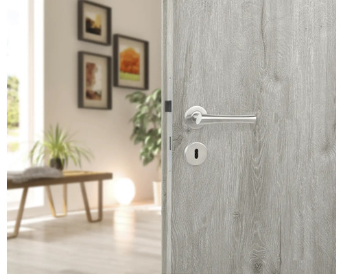 Ușă de interior cu set de mânere într-o vedere a camerei de zi