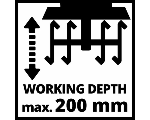 Simbol adâncime de lucru: adâncime maximă de lucru 200 milimetri