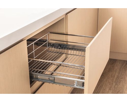 Dulap de bucătărie extras cu coș de sârmă și extensie completă