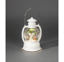 Lanternă cu glob de zăpadă, înger, copac și căprioare