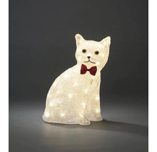 Figurină decorativă de pisică cu iluminare și papion