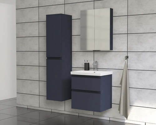 Set de baie modern cu dulap de bază pentru lavoar, dulap cu oglindă și dulap înalt