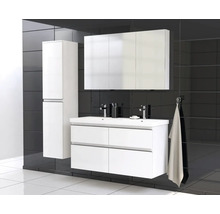 Set de baie modern cu lavoar, dulap cu oglindă și dulap înalt