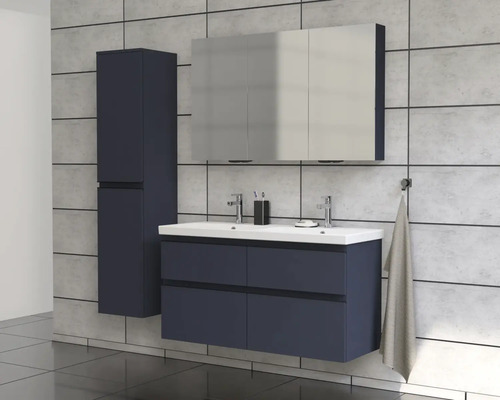 Set de baie modern cu dulap de bază pentru lavoar, dulap cu oglindă și dulap înalt