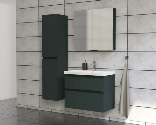 Set de baie modern cu dulap de bază pentru lavoar, dulap cu oglindă și dulap înalt