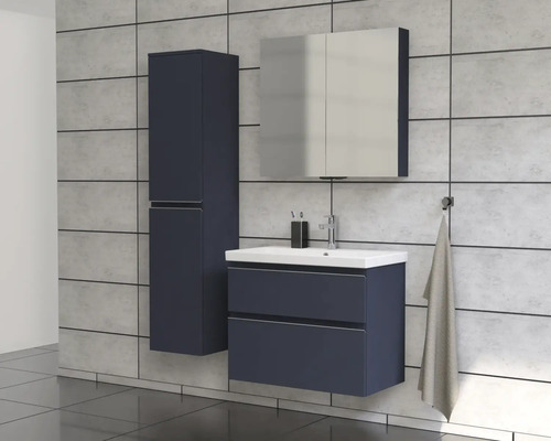 Baie cu dulap de bază pentru lavoar, dulap cu oglindă și dulap înalt