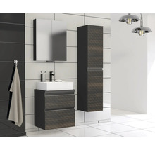 Dulap bază lavoar Jungborn TRENTA, PAL, mâner argintiu, 60 cm, negru-maro