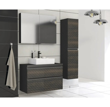 Dulap bază lavoar Jungborn TRENTA, PAL, mâner argintiu, 100 cm, negru-maro
