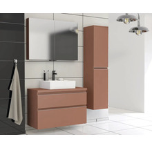 Set modern de baie cu dulap de bază pentru lavoar, lavoar așezat, dulap cu oglindă și dulap înalt