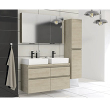 Dulap bază lavoar Jungborn TRENTA, PAL, mâner negru, 120 cm, stejar Kendal