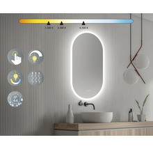 Baie cu oglindă iluminată, chiuvetă și controlul temperaturii