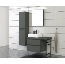 Dulap bază lavoar Jungborn TRENTA, PAL, 2 sertare mâner negru, 70 cm, verde