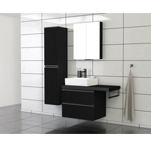 Dulap bază lavoar Jungborn TRENTA, riflaj 3, PAL, 70 cm, negru mat