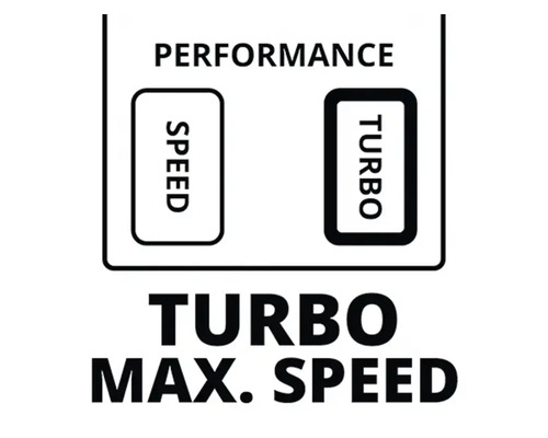 Simbol de performanță cu modurile de viteză și turbo