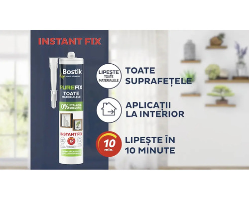 Adeziv de montaj Bostik Pure Fix pentru toate materialele și suprafețele