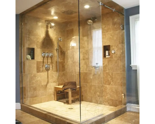 Cabină de duș cu scaun și armături de duș