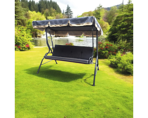 Balansoar de grădină cu acoperiș pe un gazon