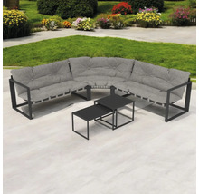 Set de mobilier de grădină cu canapea de colț și două mese în grădină