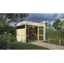 Căsuță de grădină Bertilo Design HPL 2 345x228 cm, antracit/alb